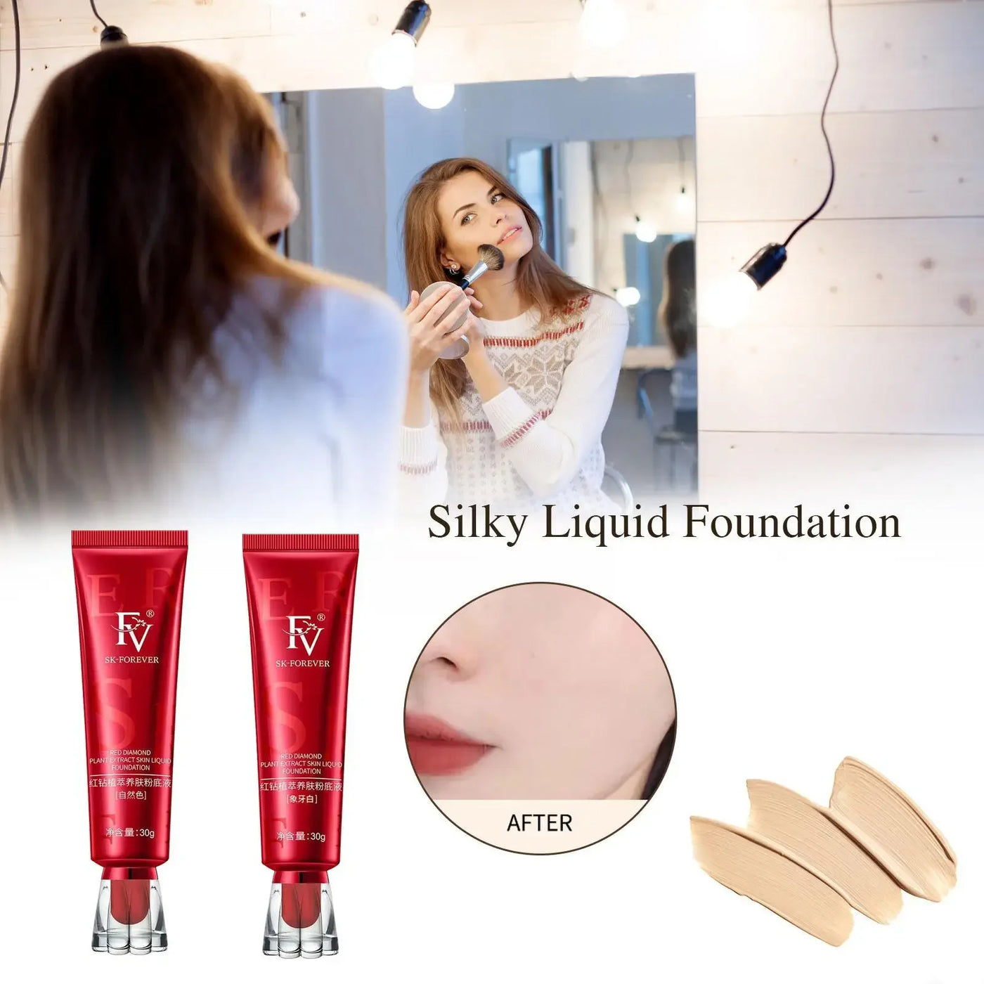 FV Liquid Foundation Oil control Waterproof Hydrating Makeup Base Cream