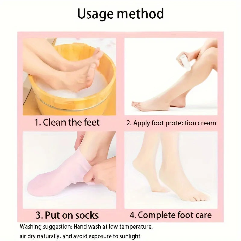 Silicone Moisturizing Foot Socks for Dry Cracked Feet Foot Care Socks Spa Pedicure Socks Massage Moisturizing Gel Socks