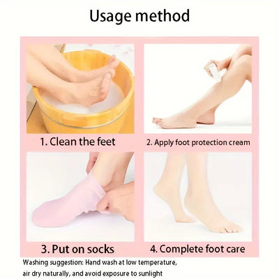 Silicone Moisturizing Foot Socks for Dry Cracked Feet Foot Care Socks Spa Pedicure Socks Massage Moisturizing Gel Socks